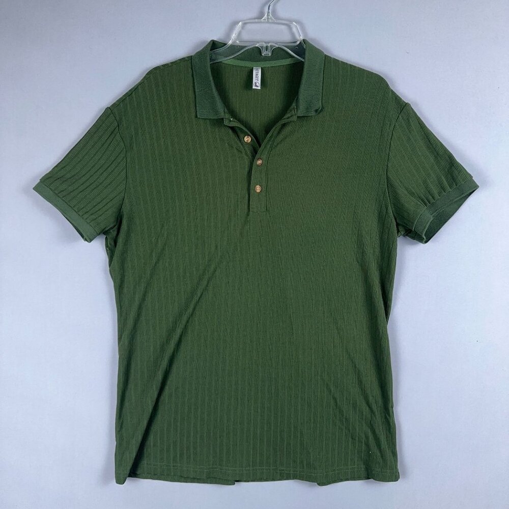 Nitagut Polo Shirt Mens Size Large Short-Sleeves Stretch Collared Green